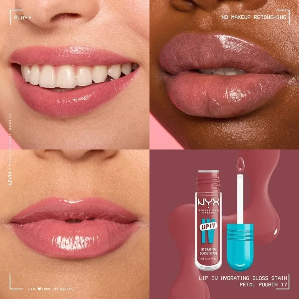 NYX Professional Makeup Lip IV Hydrating Gloss Serum 17 Petal Pourin 0.16 fl oz